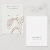 テラコッタパーム葉スケッチスタッドイヤリングディスプレイ 名刺 (正面/裏面)