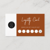 テラコッタビジネスロゴQRコードロイヤリティ 名刺 (正面)