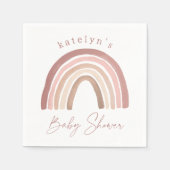 テラコッタピンクボホレインボーベビーシャワー スタンダードカクテルナプキン (正面)