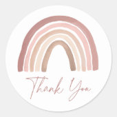 テラコッタピンクボホレインボーベビーシャワー ラウンドシール (正面)