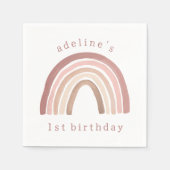 テラコッタピンクボホレインボー誕生日 スタンダードカクテルナプキン (正面)