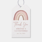 テラコッタピンク ボヘミアンレインボー 誕生日 ギフトタグ (正面)