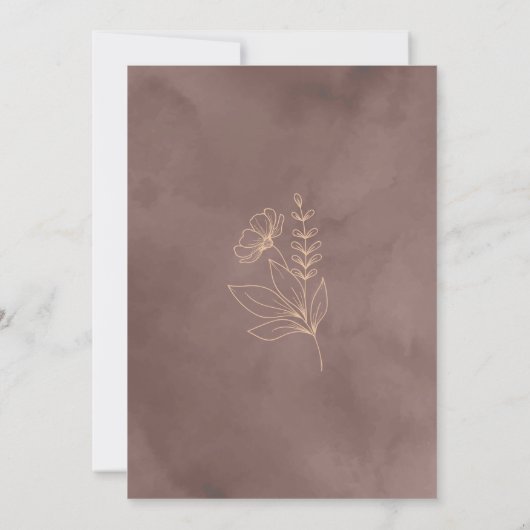 テラコッタピーチフローラブロッサム結婚式招待状 招待状 (裏面)