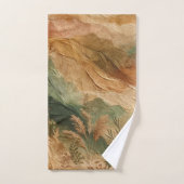 テラコッタピーチプレス花ボヘミアン バスタオルセット (ハンドタオル)