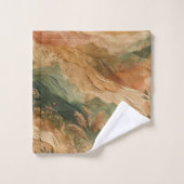 テラコッタピーチプレス花ボヘミアン バスタオルセット (ウォッシュタオル)