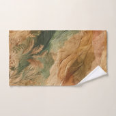 テラコッタピーチプレス花ボヘミアン バスタオルセット (ハンドタオル)