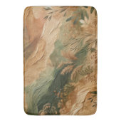 テラコッタピーチプレス花ボヘミアン バスマット (正面縦)