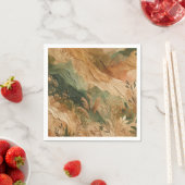 テラコッタピーチプレス花ボホ結婚ズ スタンダードカクテルナプキン (インサイチュ)