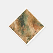 テラコッタピーチプレス花ボホ結婚ズ スタンダードカクテルナプキン (角)