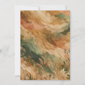 テラコッタピーチプレス花ボホ結婚ズ 招待状 (裏面)