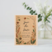 テラコッタピーチプレス花ボホ結婚ズ 招待状 (スタンド正面)