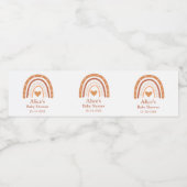 テラコッタピーチボホレインボーベビーシャワー ペットボトルラベル (シングルラベル)