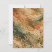 テラコッタピーチ押された花ボホウェディングRSVP 招待状 (裏面)