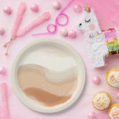 テラコッタピーチ&ベージュボヘミアンモダンズ結婚ズ ペーパープレート (パーティー)