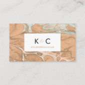 テラコッタピーチ&ミントミニマリストフラット座席表 名刺 (裏面)