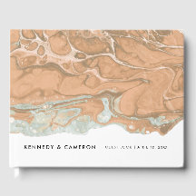 テラコッタピーチ&ミントミニマリストマーブルゲスト