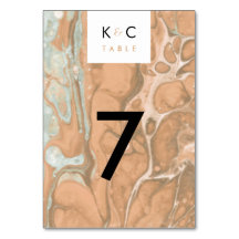 テラコッタピーチ&ミントミニマリストマーブル