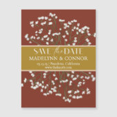 テラコッタフィールド花の結婚式の日付を保存 マグネット招待状 (正面)