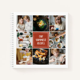 テラコッタフォトコラージュ8写真ズファミリーレシピ ノートブック