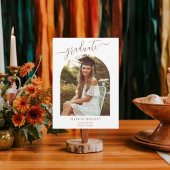 テラコッタフォトボホーブライトはっきりした卒業 招待状