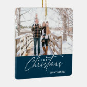 テラコッタフォトメリークリスマススクリプトファミリー セラミックオーナメント (右)