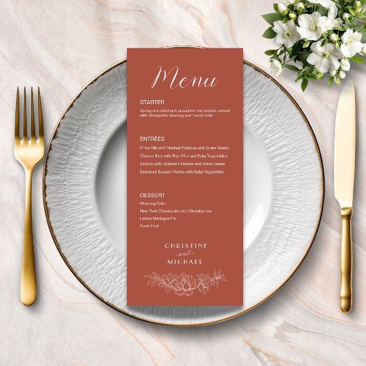 テラコッタフォーマルフローラエレガントな結婚式 メニュー