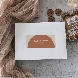 テラコッタフォーマルミニマル結婚リストアーチズリターン ラベル