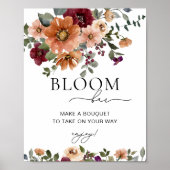 テラコッタフォールフローラルブルームまたはフラワーバー ポスター (正面)