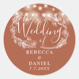テラコッタフラワーの結婚式の電飾 ラウンドシール