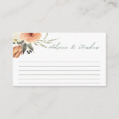 テラコッタフラワーアドバイスとウィッシュブライダルシャワー エンクロージャーカード (正面)