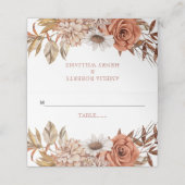 テラコッタフラワーアレンジメント秋の結婚式 プレイスカード (外部開封)