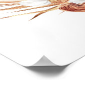 テラコッタフラワーエレガントなウェディングウェルカムサイン ポスター (角)