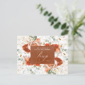 テラコッタフラワーズウェディングRSVPポストカード ポストカード (スタンド正面)