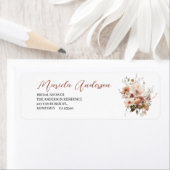 テラコッタフラワーズウォーターカラーブライダルシャワー ラベル (インサイチュ)