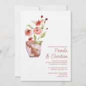 テラコッタフラワーズクレイポット結婚式招待状 招待状 (正面)