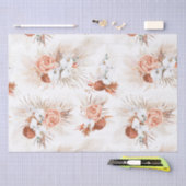 テラコッタフラワーズパンパスグラスピトロピカルボヘミアン 薄葉紙 (クラフト)