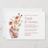 テラコッタフラワーズボタニカルクレイポット結婚ズ 招待状 (正面)