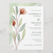 テラコッタフラワーズボタニック結婚式招待状 招待状 (正面/裏面)
