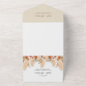 テラコッタフラワーズボホパンパスグ結婚ラスズ オールインワン招待状 (外側)