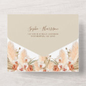 テラコッタフラワーズボホパンパスグ結婚ラスズ オールインワン招待状 (裏面)