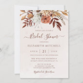 テラコッタフラワーズボホ秋自然ブライダルシャワー 招待状 (正面)