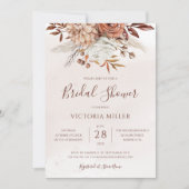 テラコッタフラワーズボホ秋自然ブライダルシャワー 招待状 (正面)