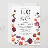 テラコッタフラワーズ100thバースデーパーティエレガントー 招待状 (正面)