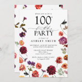 テラコッタフラワーズ100thバースデーパーティエレガントー 招待状 (正面/裏面)
