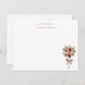 テラコッタフラワーブーケ水カラー開花スクリプト サンキューカード (正面/裏面)