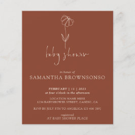 テラコッタフラワーボタニカルバジェットベビーシャワー チラシ