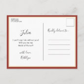 テラコッタフローラが私のメイド・オブ・オーナー（花嫁付き添い人） インビテーションポストカード (裏面)