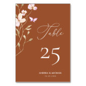 テラコッタフローラさびワイルドフラワースクリプ結婚ト テーブルナンバー (裏面)