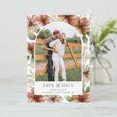 テラコッタフローラアーチ写真デートを保存 招待状 (スタンド正面)