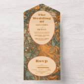 テラコッタフローラアールヌーボー結婚ズ オールインワン招待状 (内側)